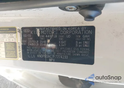 2015 Kia Sportage Lx from USA, damaged, VIN KNDPB3AC7F7774233